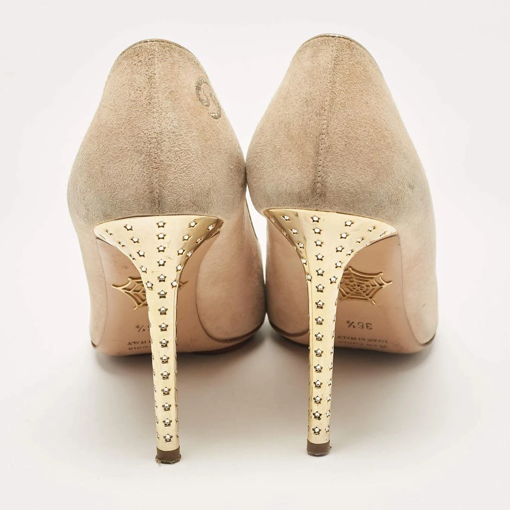 Charlotte Olympia Charlotte Olympia Beige Suede Birthday Zodiac Pumps Size 36.5 5