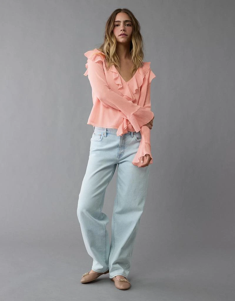 AE AE Chiffon Bell Sleeve Ruffle Blouse 5
