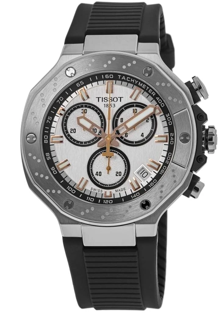 Tissot T-Race Chronograph White Dial Silicone Strap Men's Watch T141.417.17.011.00 1