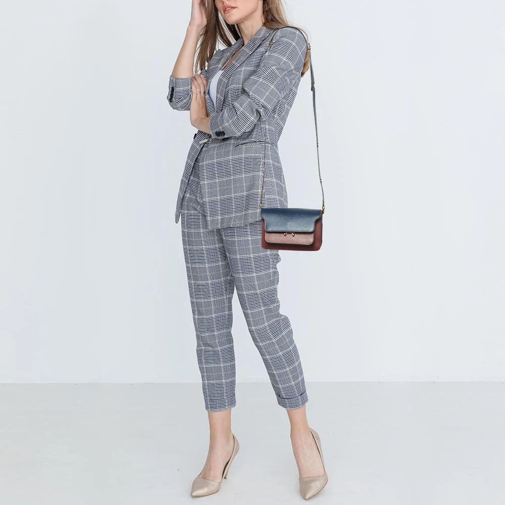 Marni Marni Burgundy/Navy Blue Leather Trunk Shoulder Bag 2