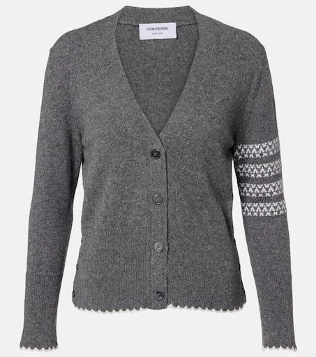 Thom Browne 4-Bar intarsia virgin wool cardigan 1