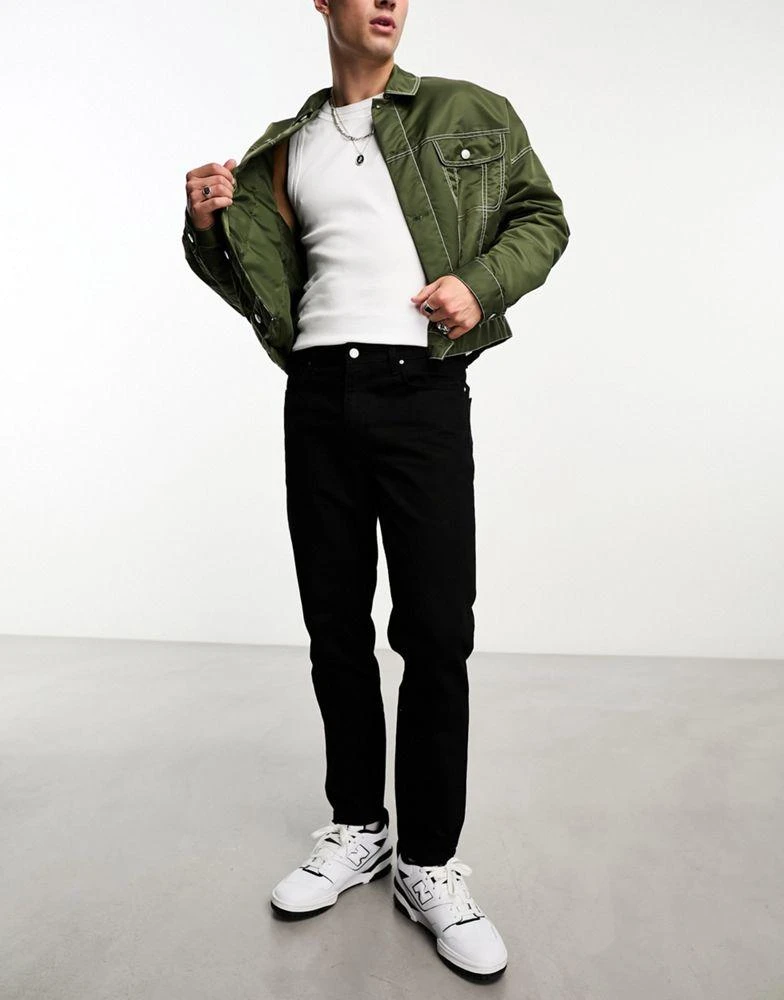 ASOS ASOS DESIGN no fade black tapered fit jeans - BLACK 3