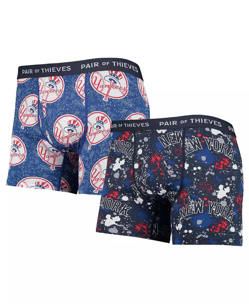 Pair Of Thieves Men's Navy, Blue New York Yankees Super Fit 2-Pack Boxer Briefs Set