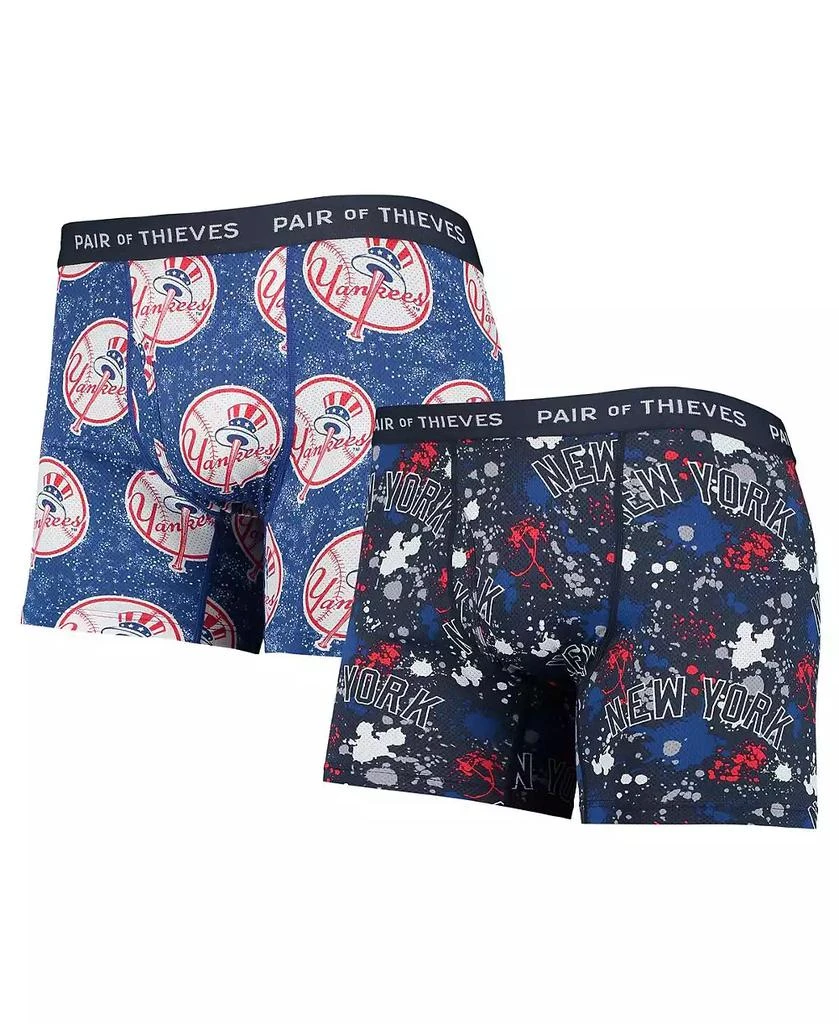 Pair Of Thieves Men's Navy, Blue New York Yankees Super Fit 2-Pack Boxer Briefs Set 1