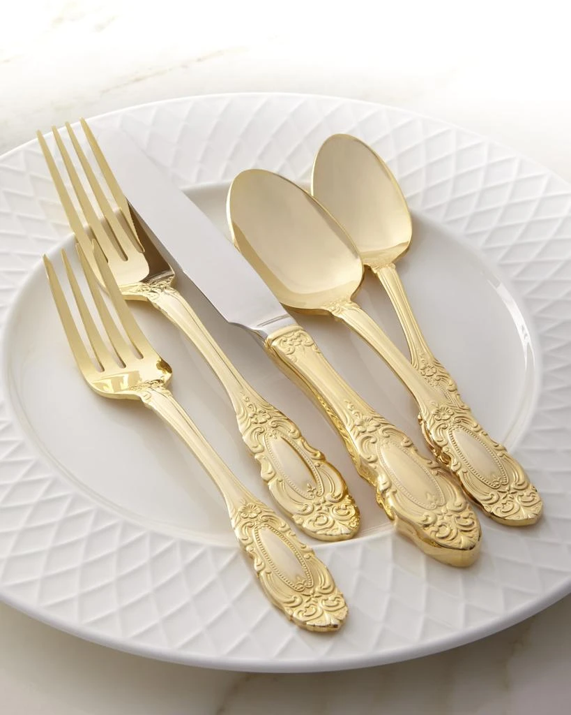 Wallace Silversmiths 65-Piece Gold-Plated Grand Duchess Flatware Service 1