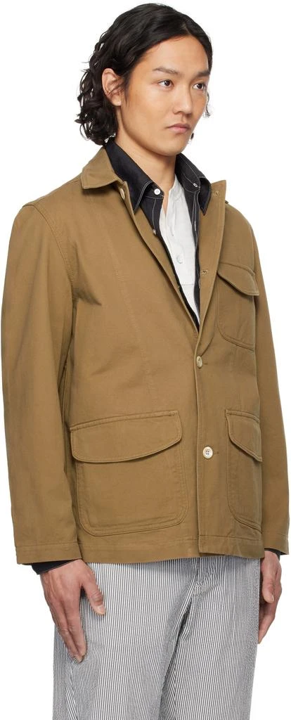 Drake's Tan Cotton Three-Pocket Chore Jacket 2