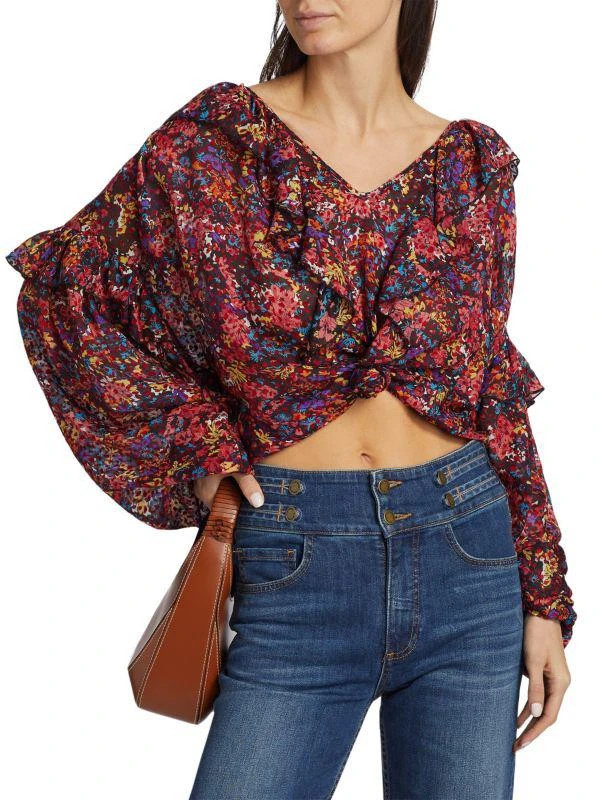 Ramy Brook Lana Floral Ruffled Top 1