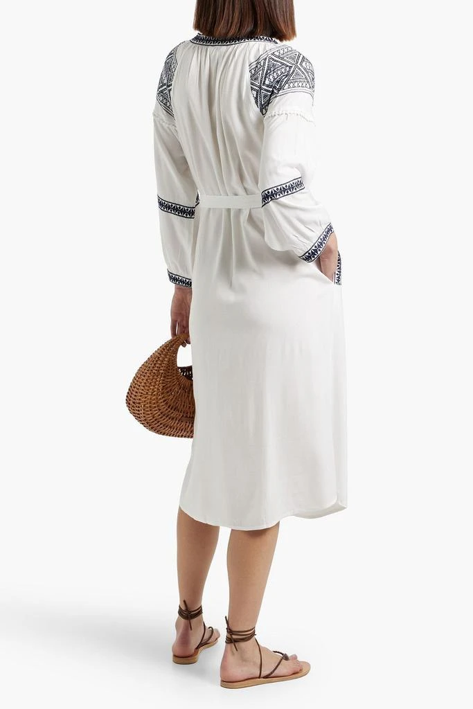 MELISSA ODABASH Ally belted embroidered voile midi dress 3