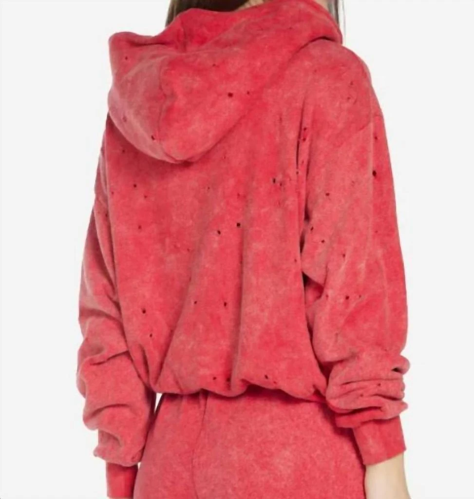 Michael Lauren Trainor-Oversized Crop Hoodie In Brick 2