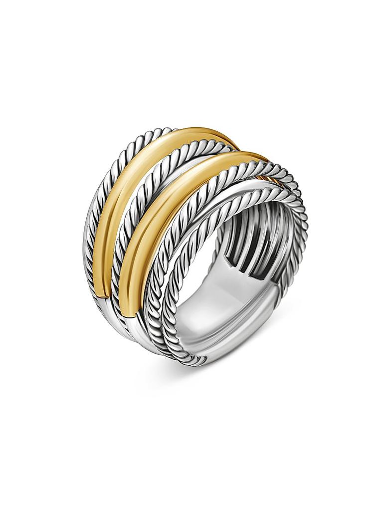 David Yurman Crossover Wide Ring with 18K Yellow Gold