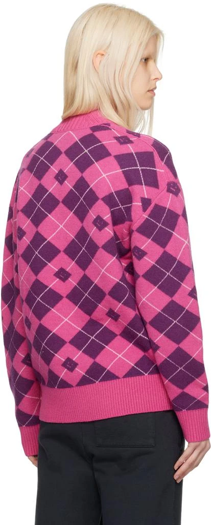 Acne Studios Pink & Purple Argyle Sweater 3