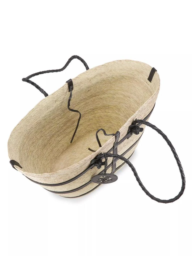 Altuzarra Watermill Leather-Trimmed Straw Tote 3