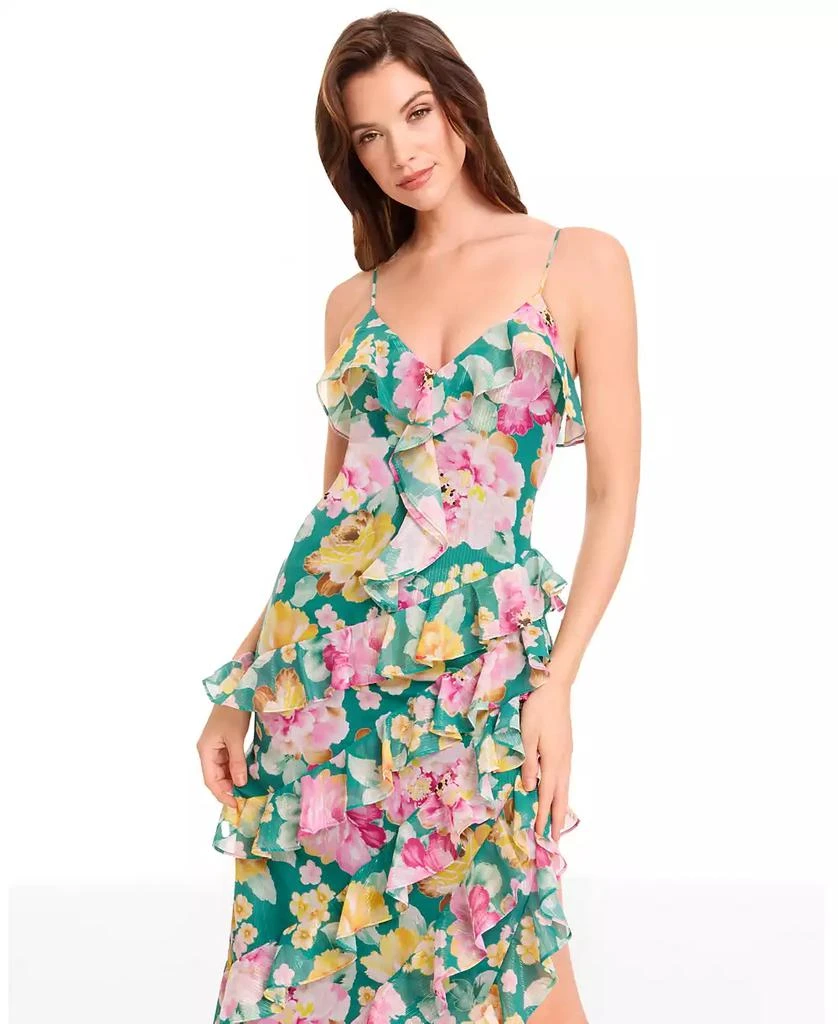 Dress The Population Women's Josefina Printed Ruffle-Trim Dress 3