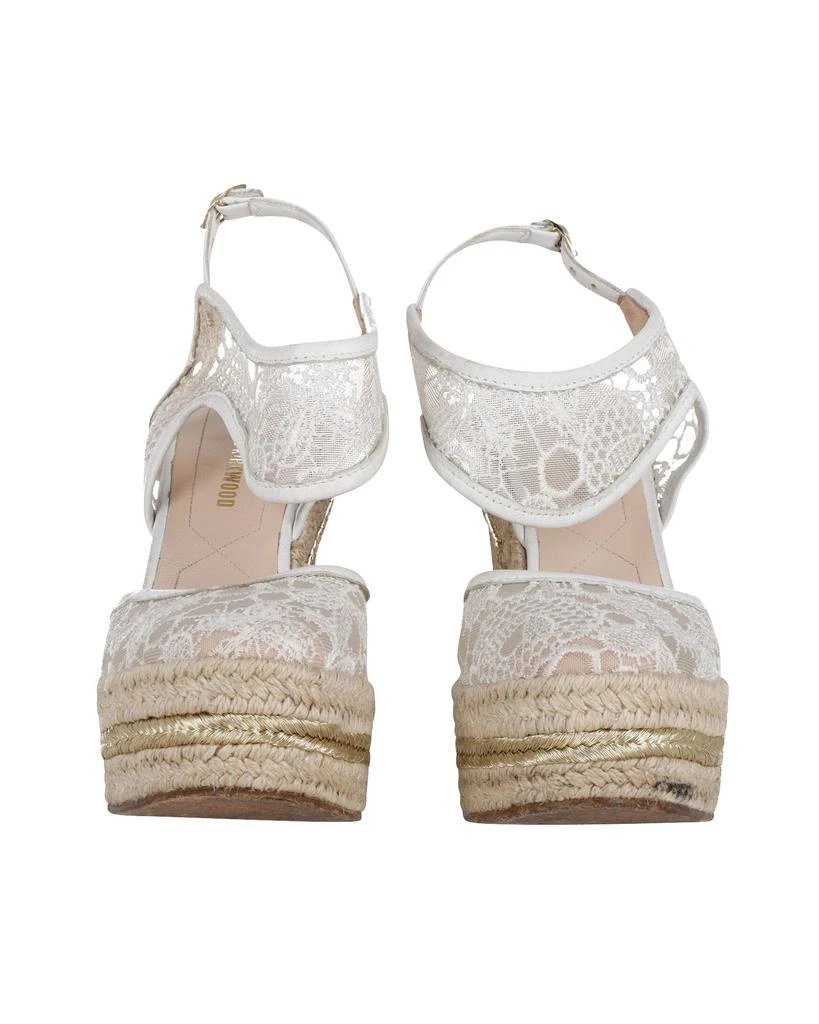 Nicholas Kirkwood High Heel Lace Wedges in Cream Synthetic 2