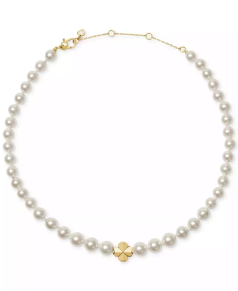 Kate Spade Imitation Pearl and Cubic Zirconia Flower Pendant Necklace