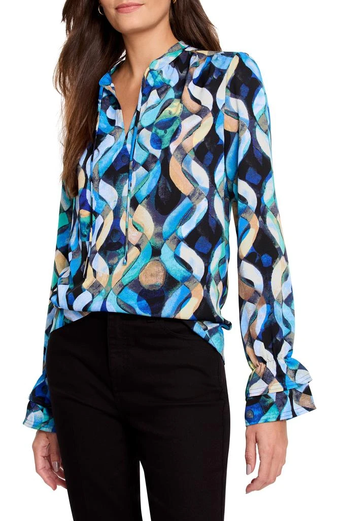 NIC+ZOE Wave Links Tie Neck Top 1