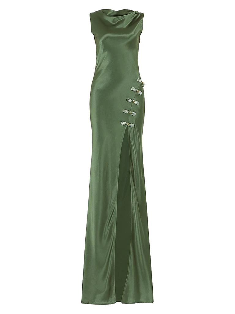 SAU LEE Priscilla Satin Open-Back Gown 1