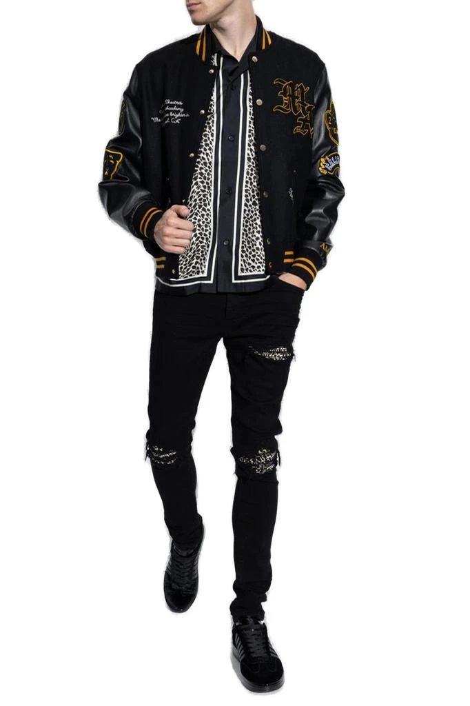 AMIRI Amiri Leopard-Detailed Distressed Jeans 3