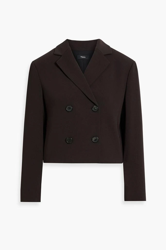 Theory Cropped double-breasted crepe blazer 1