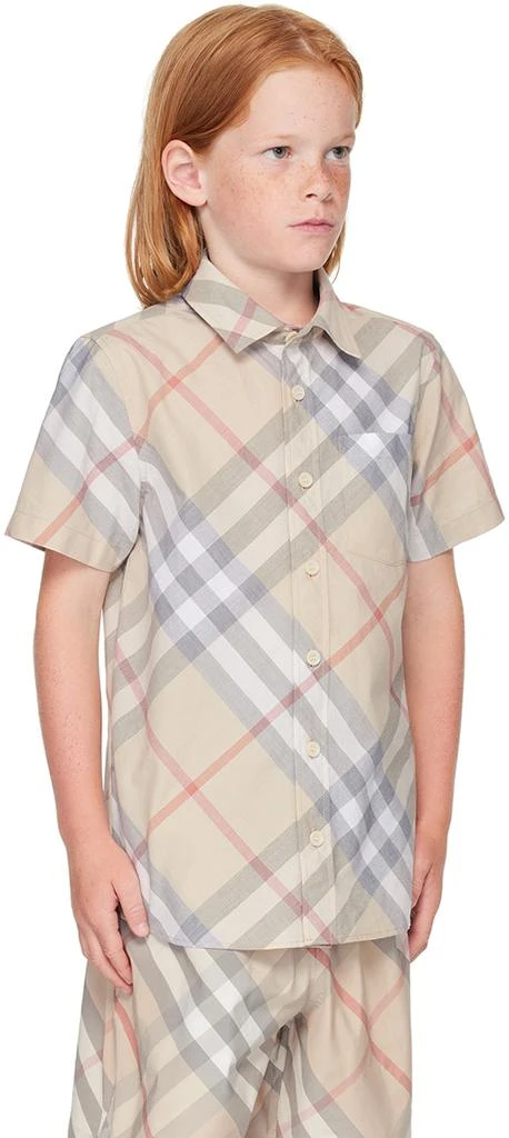 Burberry Kids Beige Check Shirt 2