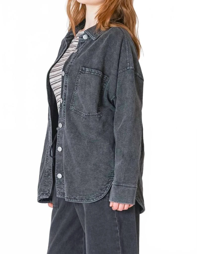 Dex Edge Knit Denim Shacket In Midnight 3