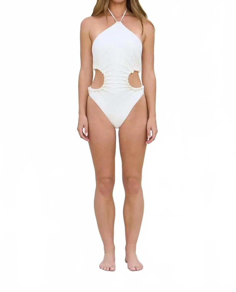 Cult Gaia Sibel One Piece Bathing Suit In Off-White 1