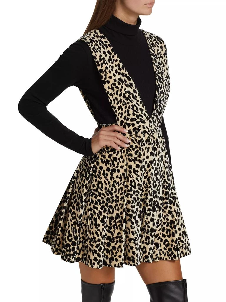 Batsheva Pleated Leopard Apron Dress 4