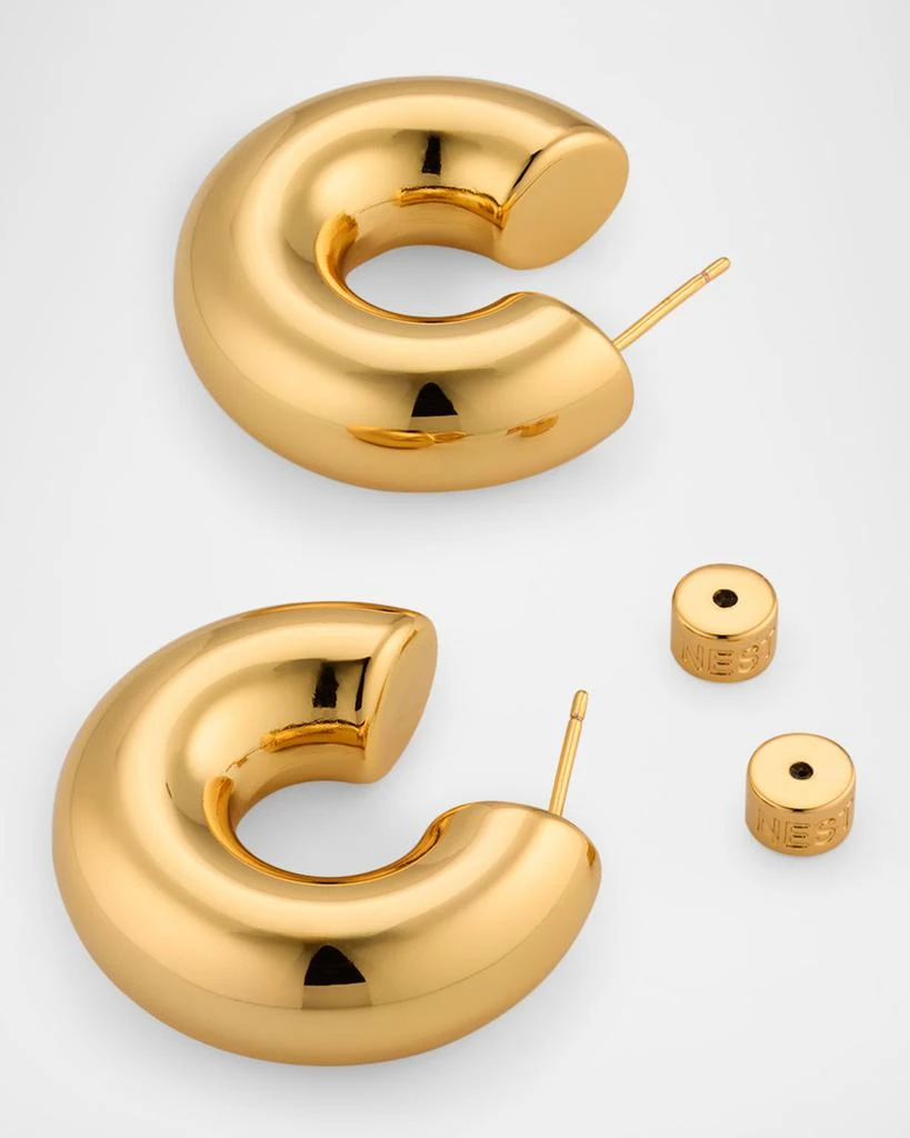 NEST Jewelry High Polish Chunky Hoop Earrings 4