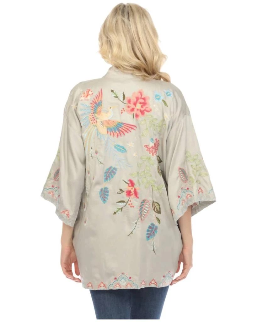 Johnny Was Emika Embroidered Kimono Top In Sand 3