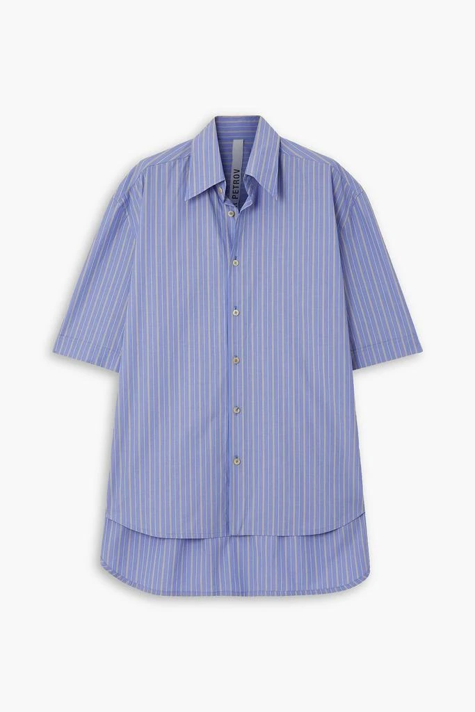 PETAR PETROV Linae oversized striped cotton-poplin shirt 1