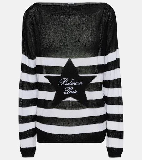Balmain Logo striped sweater 1