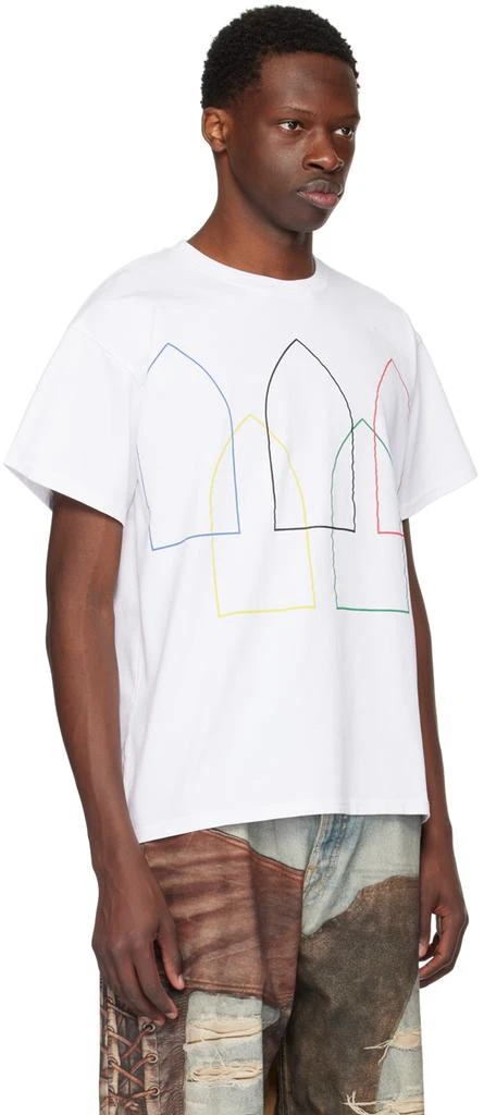 Who Decides War White Interwoven Windows T-Shirt 2