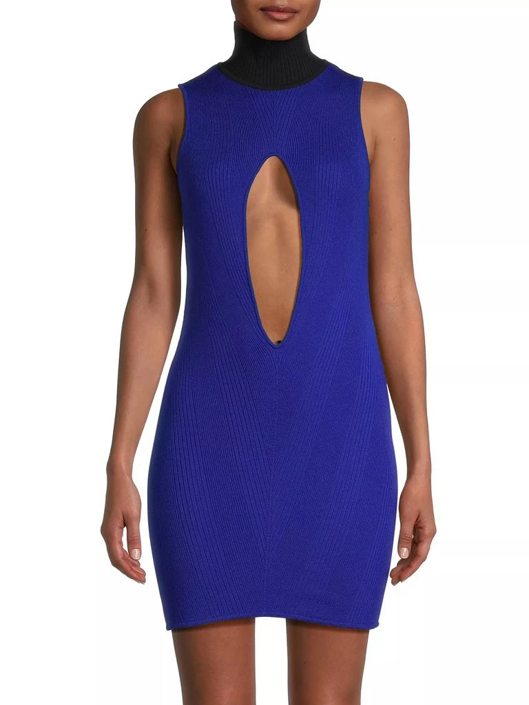 Victor Glemaud Turtleneck Keyhole Knit Reversible Minidress 3