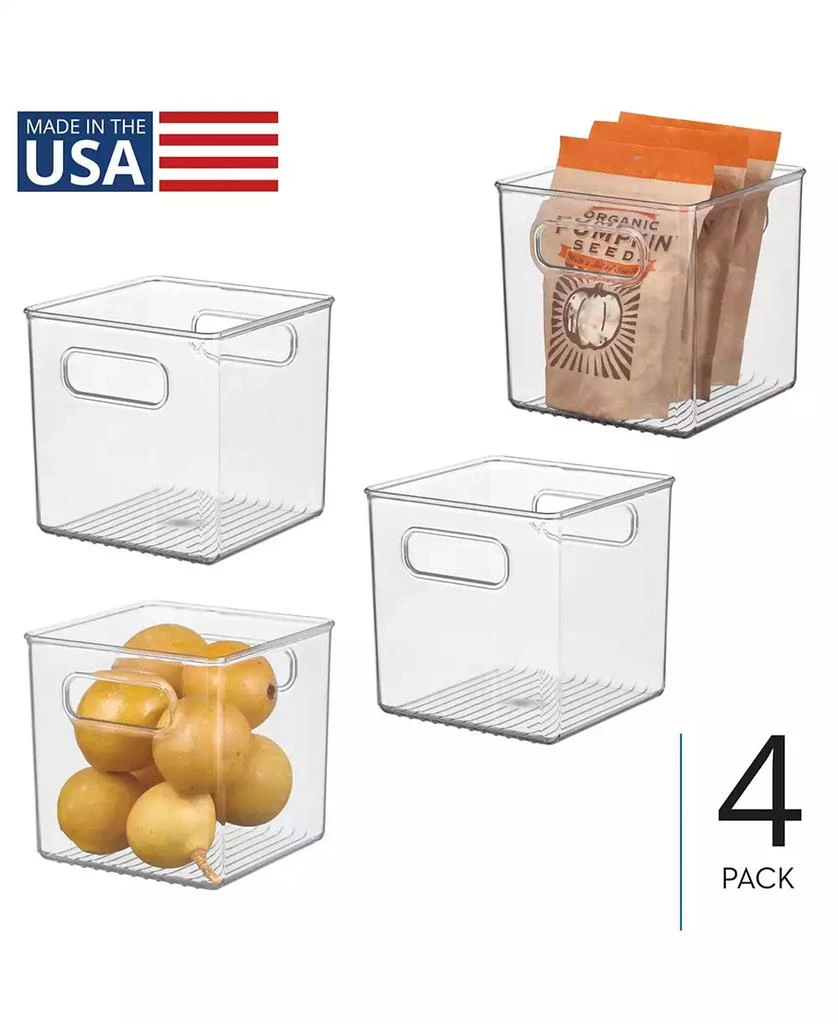 iDesign Set of 4 Cube Storage Bin with Handles 5