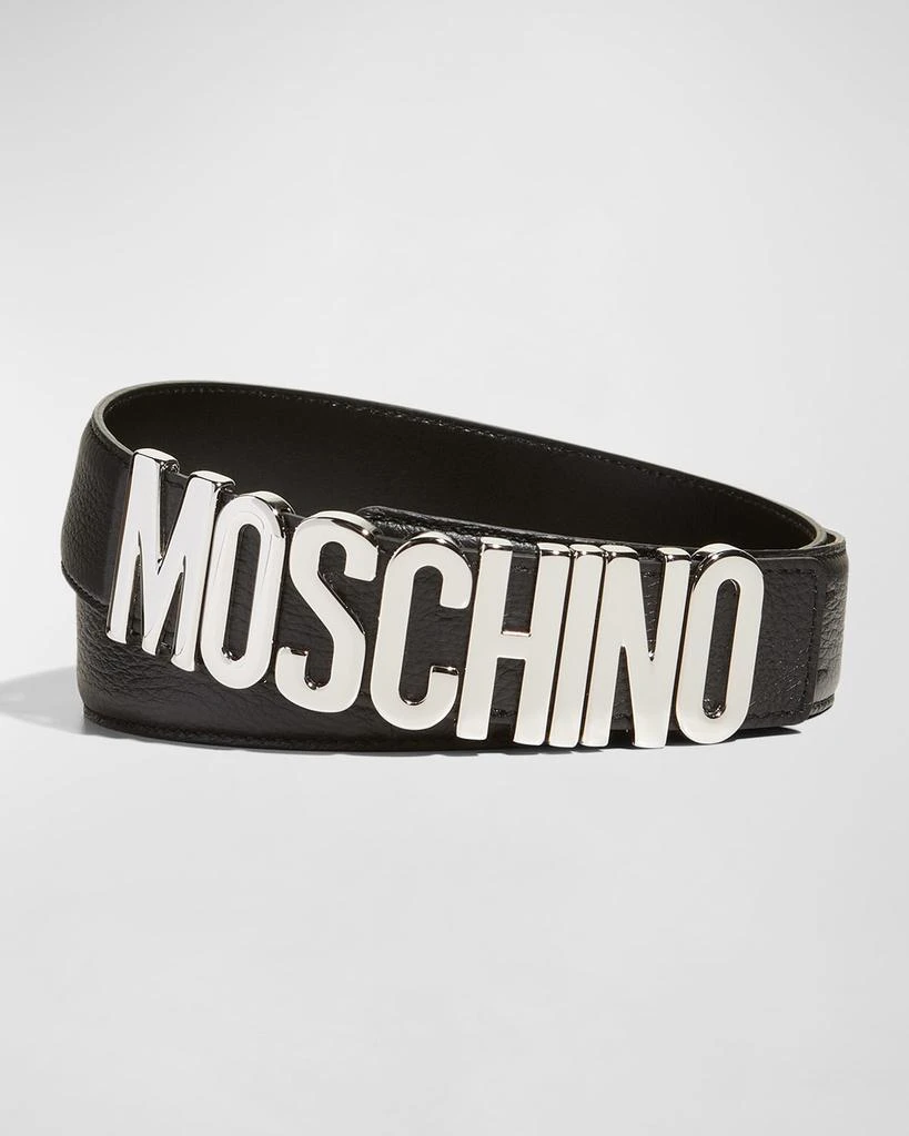Moschino Men's Leather Logo Belt 1