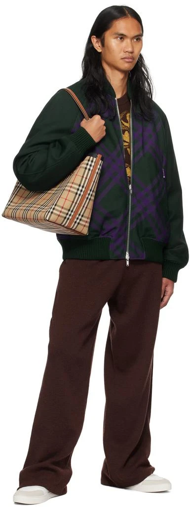 Burberry Green Check Reversible Bomber Jacket 5