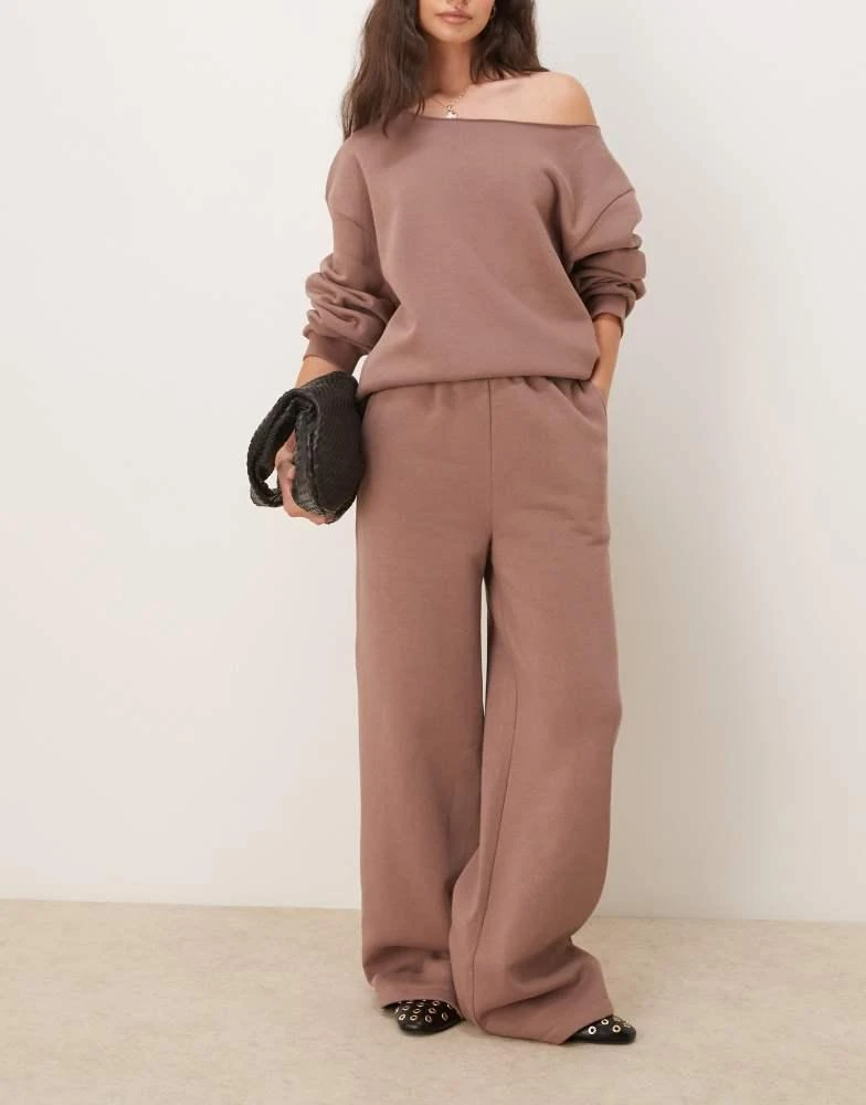 ASOS ASOS DESIGN straight leg jogger co-ord in chocolate 5