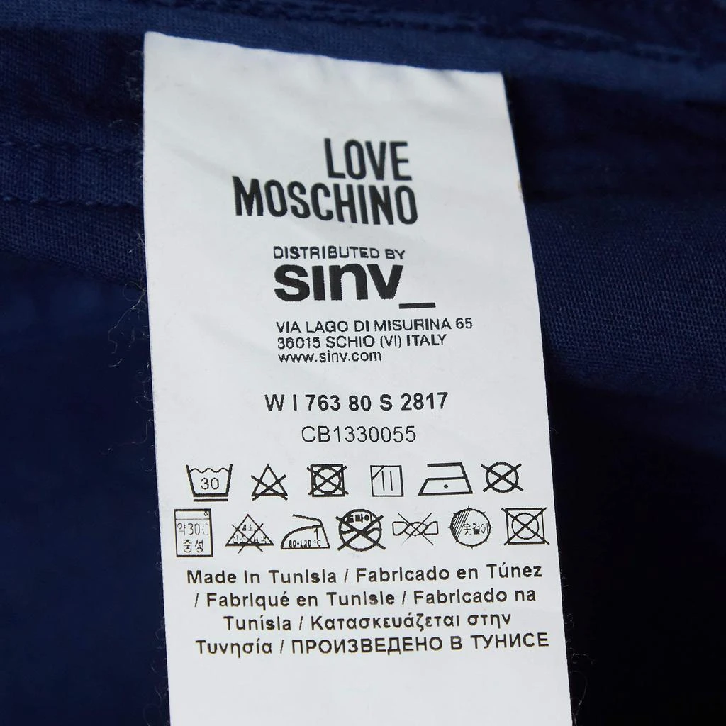 Love Moschino Love Moschino Navy Blue Cotton Metal Badge Detail Blazer M 6
