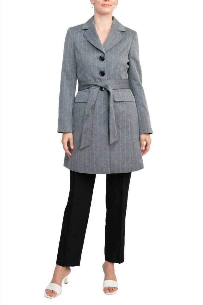 Le Suit Le Suit - Notched Collar Tie Waist Jacket With Crepe Pants Suit Set