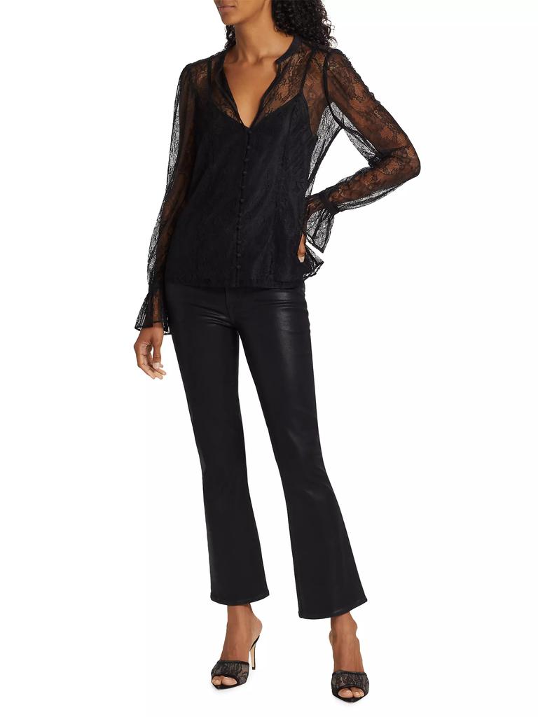 Paige Claudine Faux Leather Flare Ankle Pants