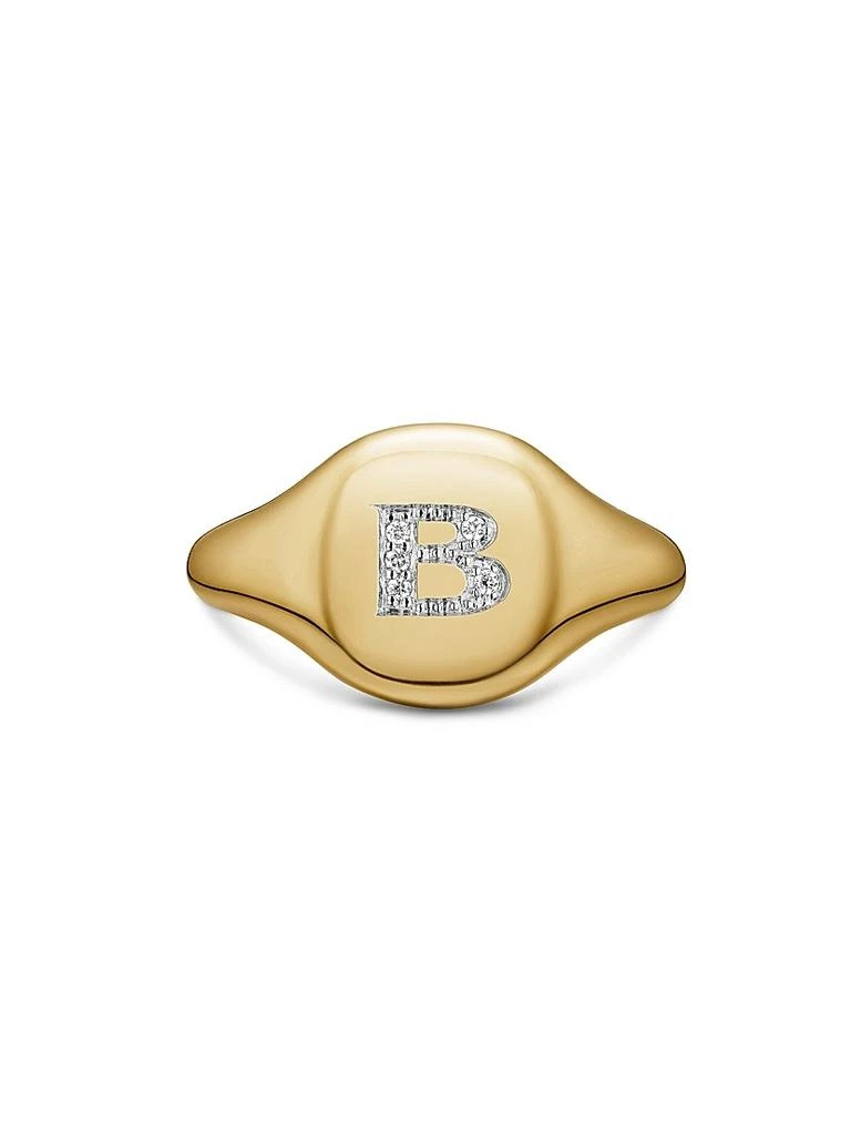 David Yurman DY Initial Pinky Ring in 18K Yellow Gold 3