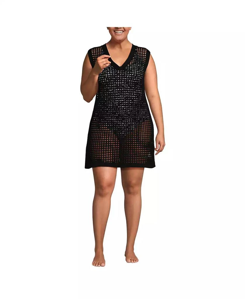 Lands
 End Plus Size Open Knit Cover-up Dress
