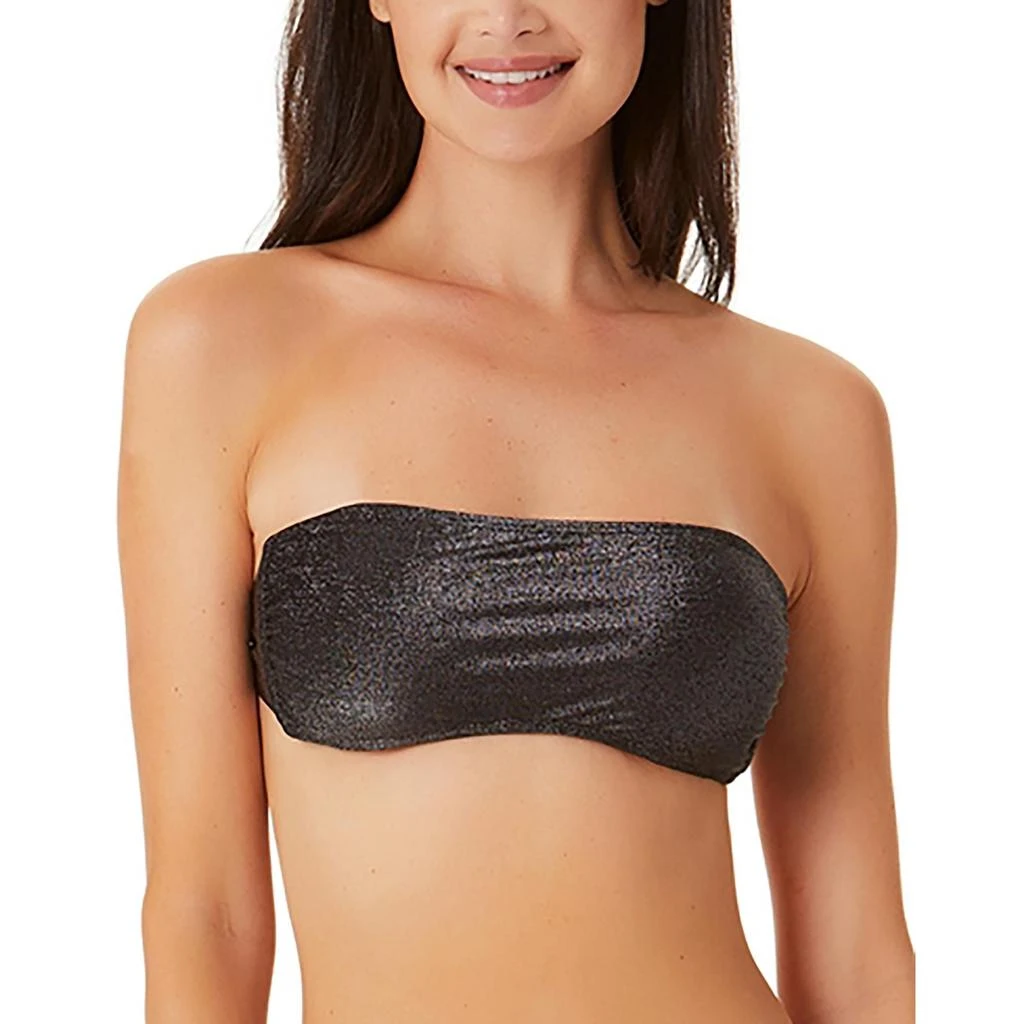 California Waves Womens Metallic Bandeau Bikini Swim Top 2