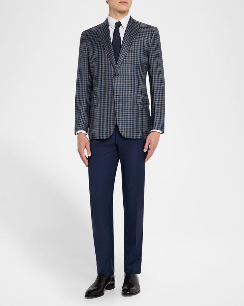 Brioni Men's Multi-Check Wool Single-Breasted Sport Coat