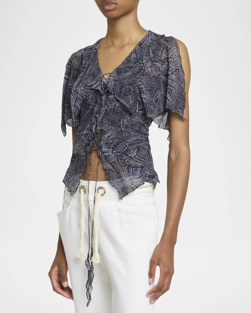 Isabel Marant Thanais Lace-Up Silk Top 4
