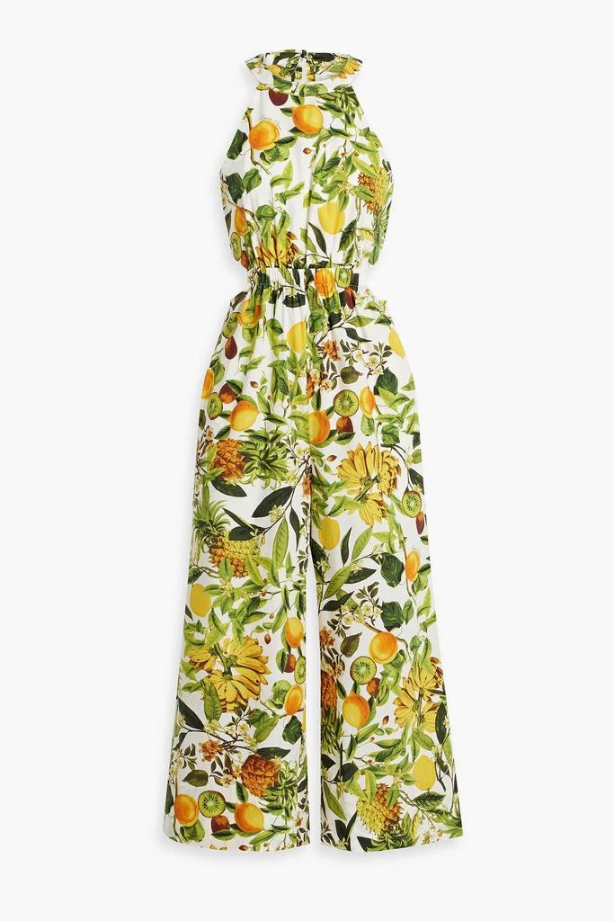 Cara Cara Savannah cropped printed cotton-poplin wide-leg jumpsuit 1