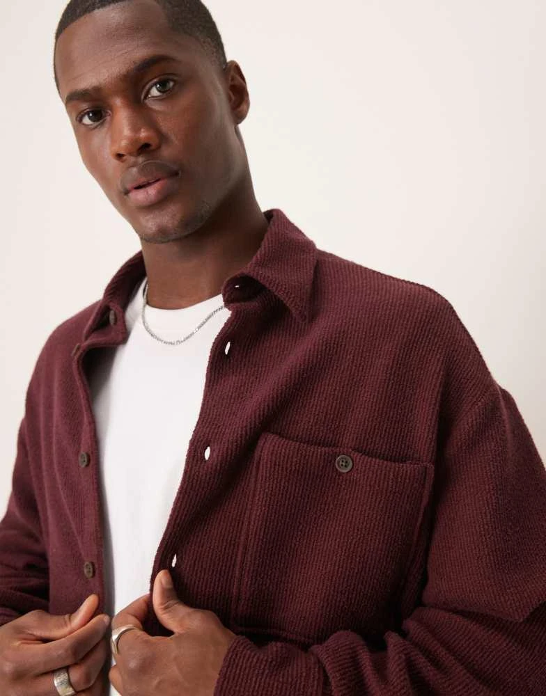 burgundy textured dress shirt Wrinkle Free Cotton Stretch Burgundy Dress Shirt (Item cc71) main image 1
