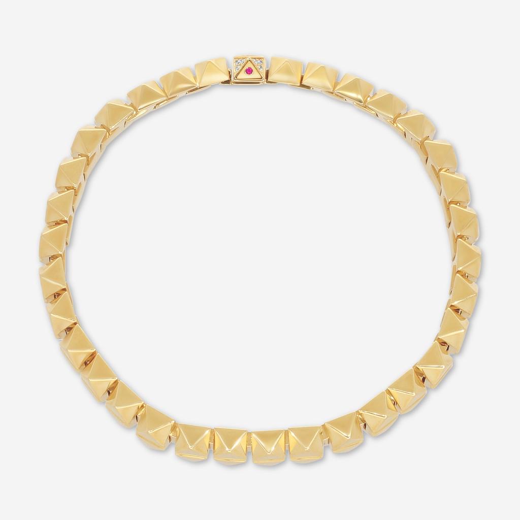 Roberto Coin Roberto Coin Obelisco 18K Yellow Gold Diamond Accents Narrow Bangle Bracelet 8883023AYLBX