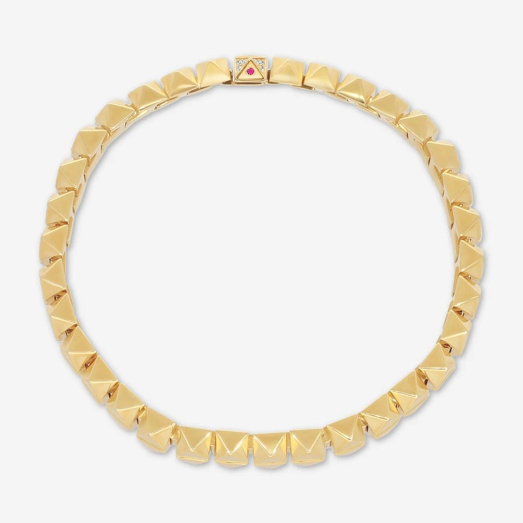 Roberto Coin Roberto Coin Obelisco 18K Yellow Gold Diamond Accents Narrow Bangle Bracelet 8883023AYLBX 2