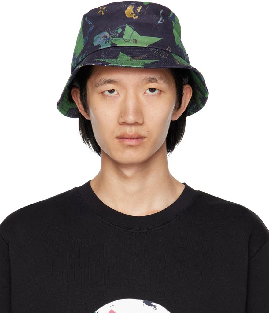 Paul Smith Navy & Green Tattoo Bucket Hat 1